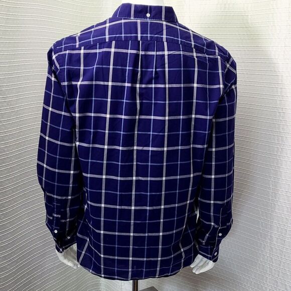 Thomas Mason For J.Crew Blue Plaid Casual Dress Shirt Slim Fit Men's L - Picture 5 of 13